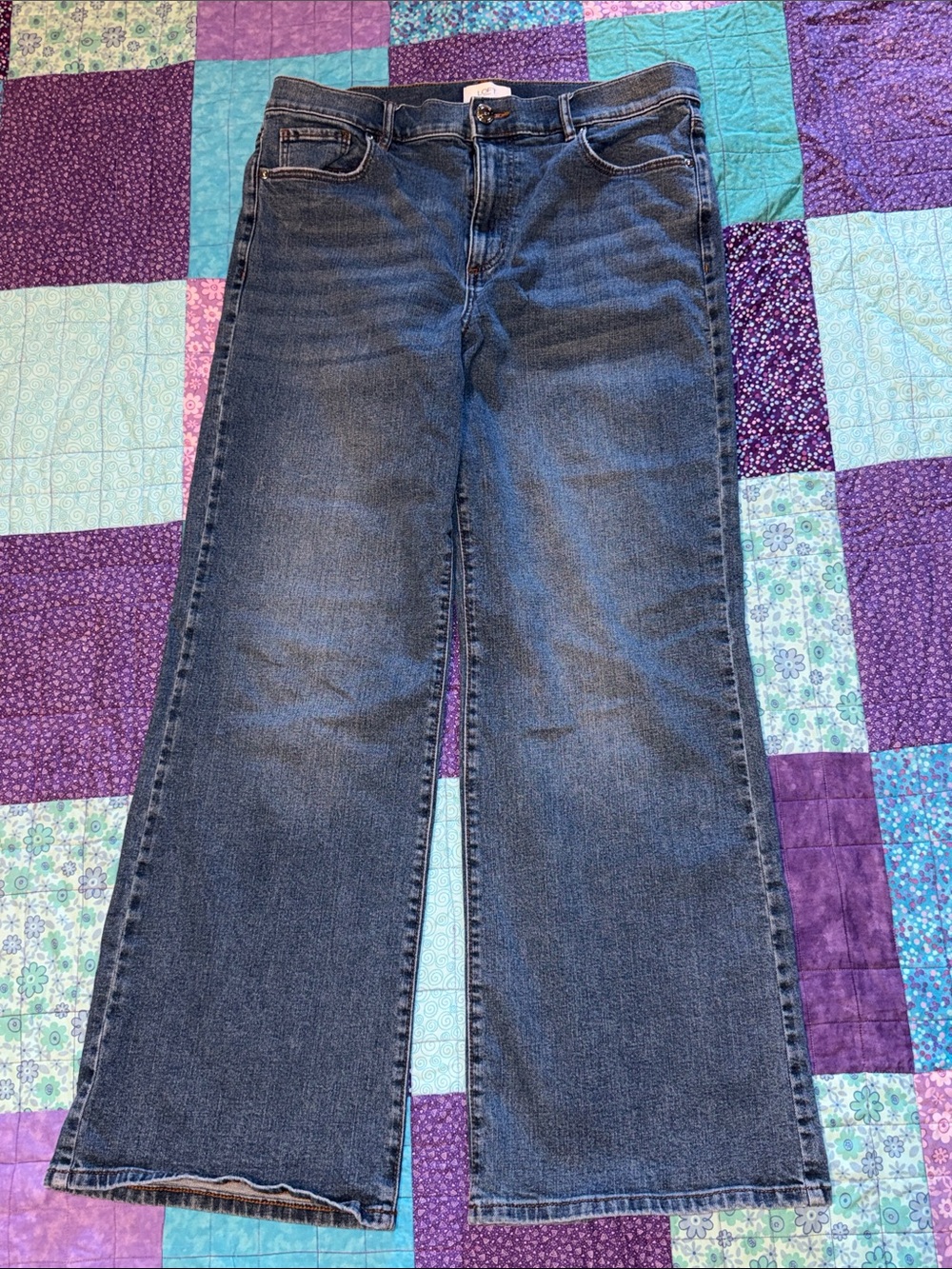 Loft High Rise Wide Leg Jeans medium blue denim, 5 pocket, whisking, NWOT